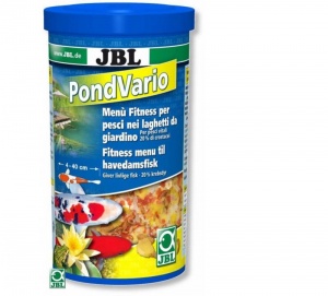 JBL Pond Vario -Корм для прудовых рыб, состоящий из смеси хлопьев, палочек и рачков, 1000 мл (130 г)